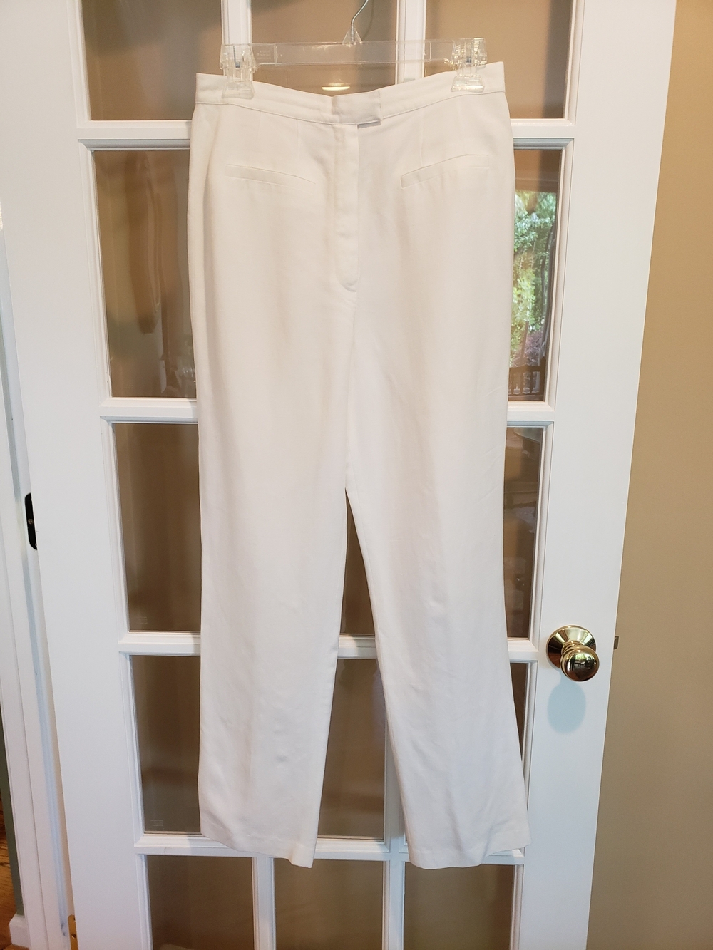 Vtg Nygard Collection White Classic Straight-Leg Lined Dress Pants Size: 8P